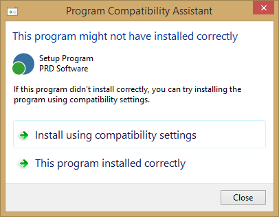 program compatibility assistant